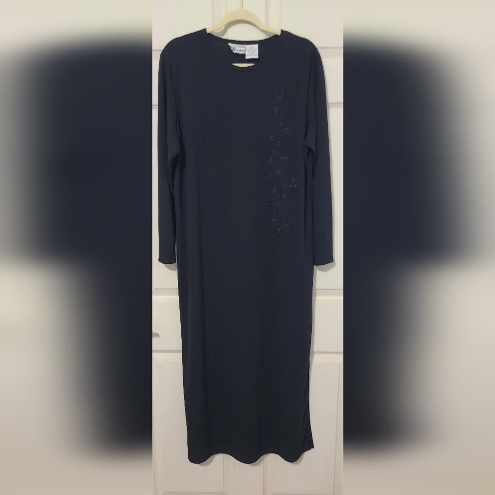 Delores Bell Long Sleeve Black Dress Size L